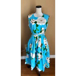 Samantha Sung sleeveless Amber Queen rose print dress